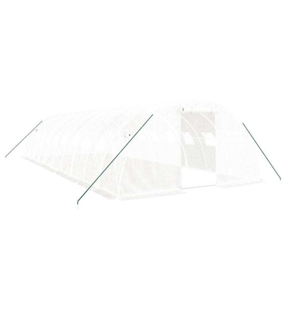 Serre avec cadre en acier blanc 40 m² 10x4x2 m