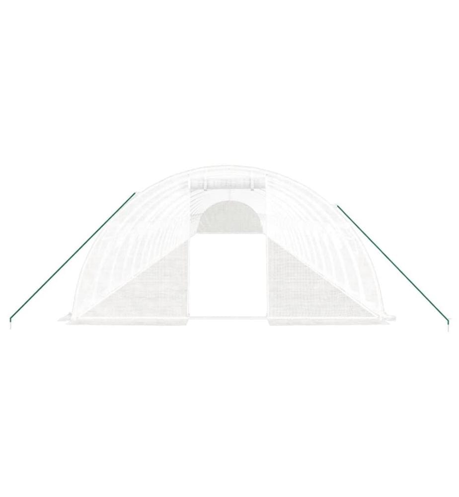 Gewächshaus mit Stahlrahmen Weiss 96 m² 24x4x2 m