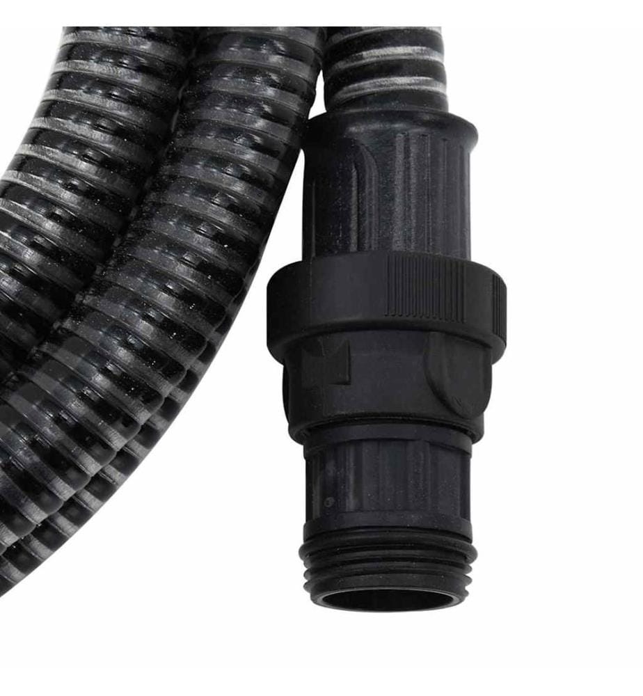 Tuyau d'aspiration avec raccords en PVC noir 1' 10 m PVC