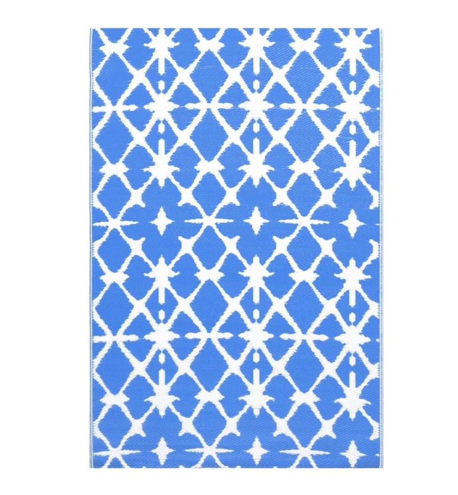 Outdoor-Teppich ARAKIL Weiss und Blau 190x290 cm PP