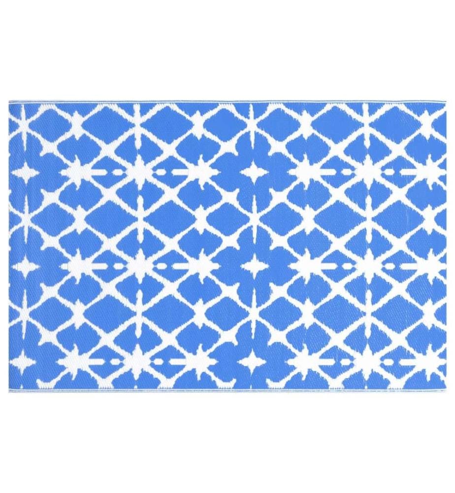 Outdoor-Teppich ARAKIL Weiss und Blau 190x290 cm PP