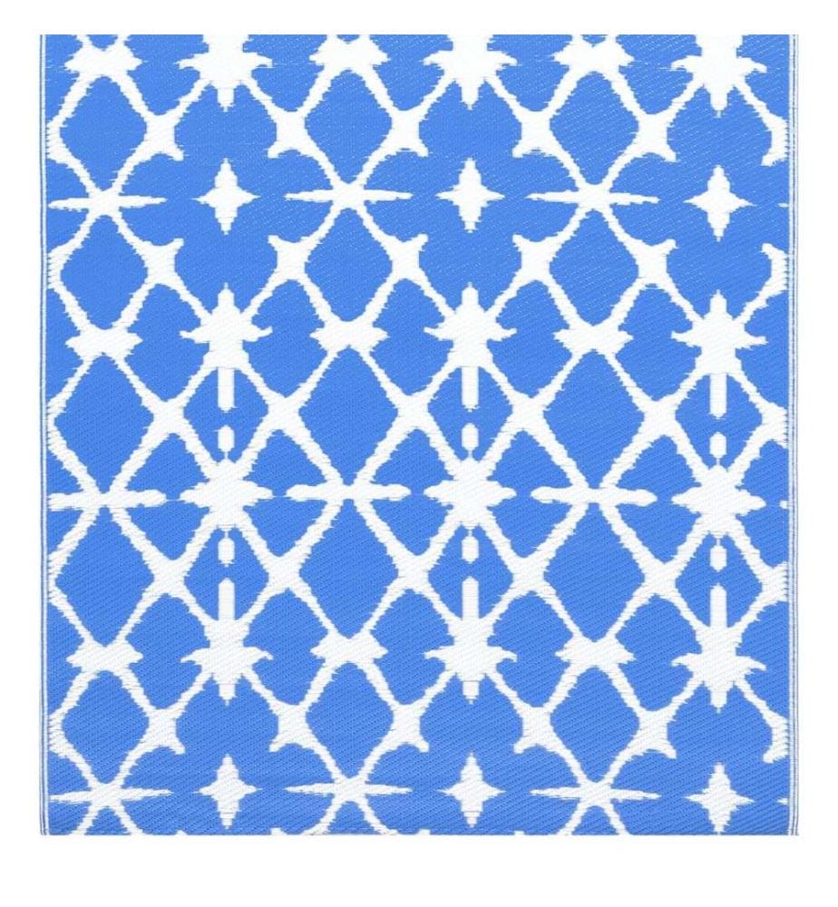 Outdoor-Teppich ARAKIL Weiss und Blau 190x290 cm PP