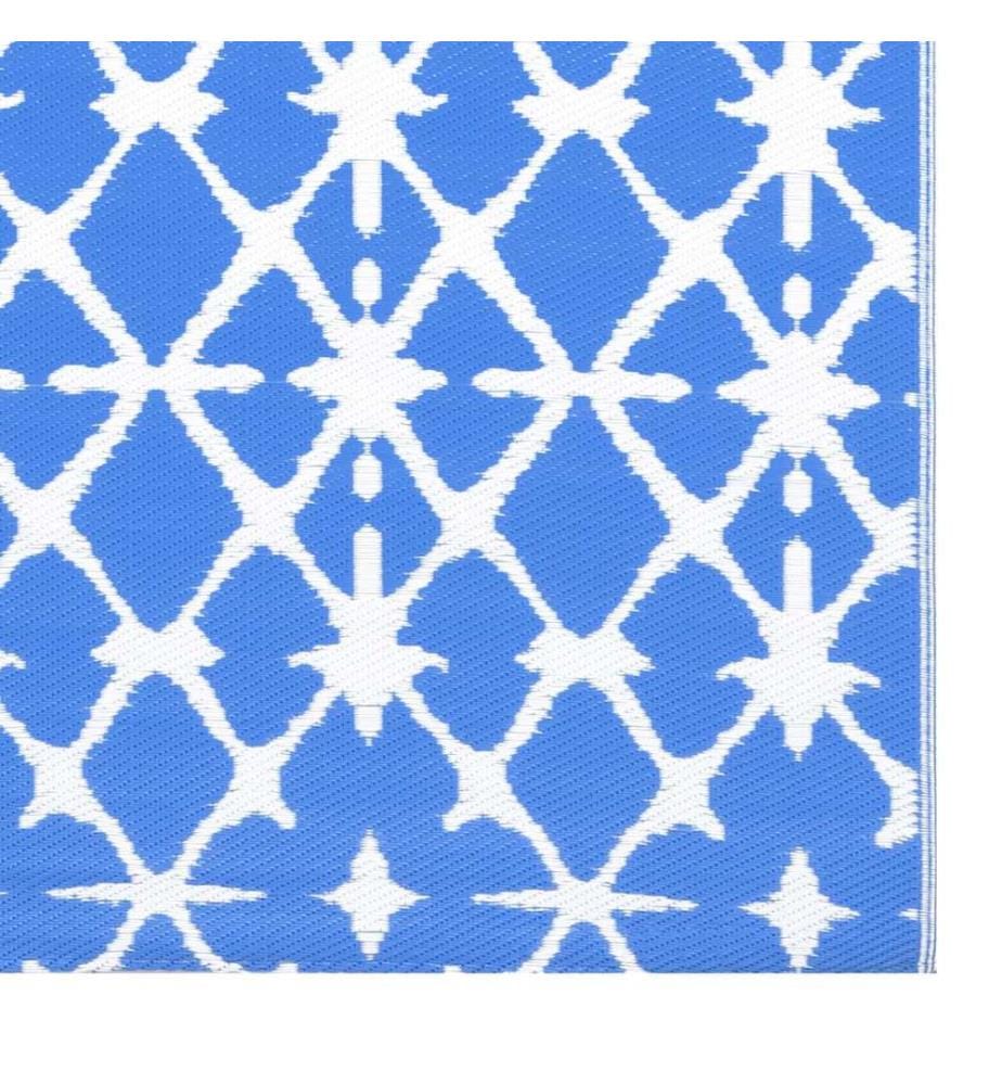 Outdoor-Teppich ARAKIL Weiss und Blau 190x290 cm PP