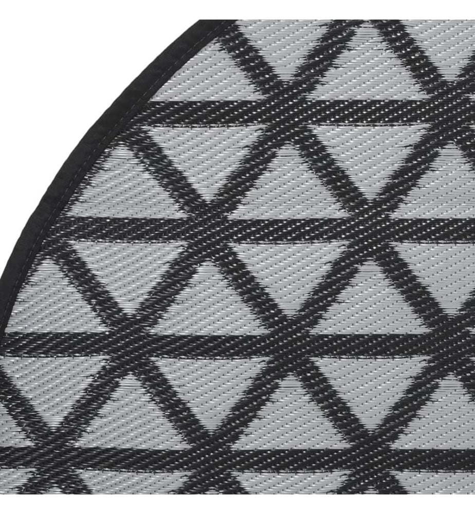 Outdoor-Teppich ARAKIL Schwarz Ø160 cm PP