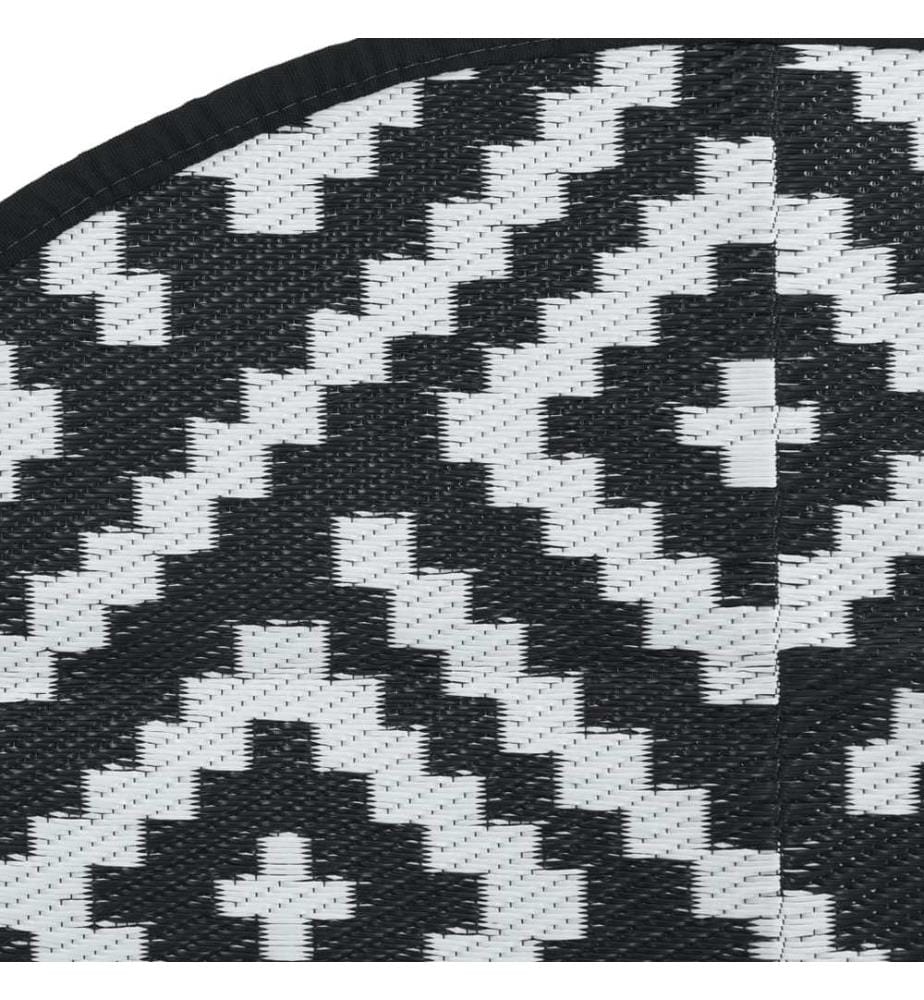 Outdoor-Teppich ARAKIL Weiss und Schwarz Ø160 cm PP