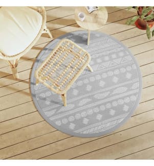 Outdoor-Teppich ARAKIL Grau Ø120 cm PP