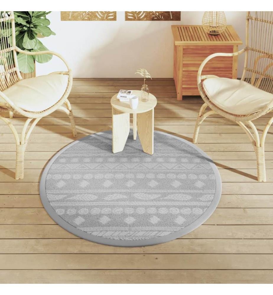 Outdoor-Teppich ARAKIL Grau Ø120 cm PP