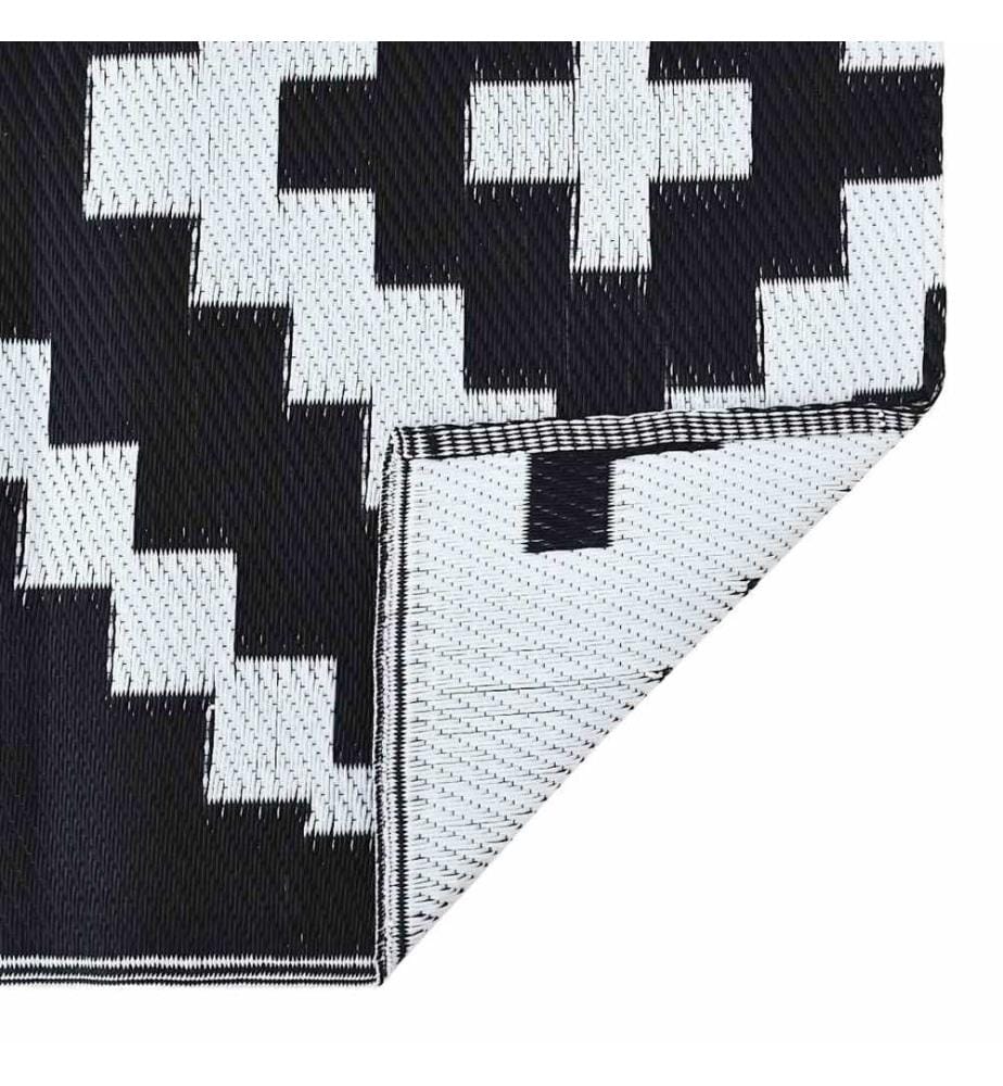 Outdoor-Teppich ARAKIL Weiss und Schwarz 120x180 cm PP