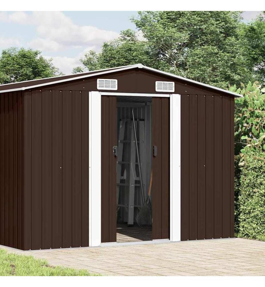 Gerätehaus 257x392x181 cm Metall Braun