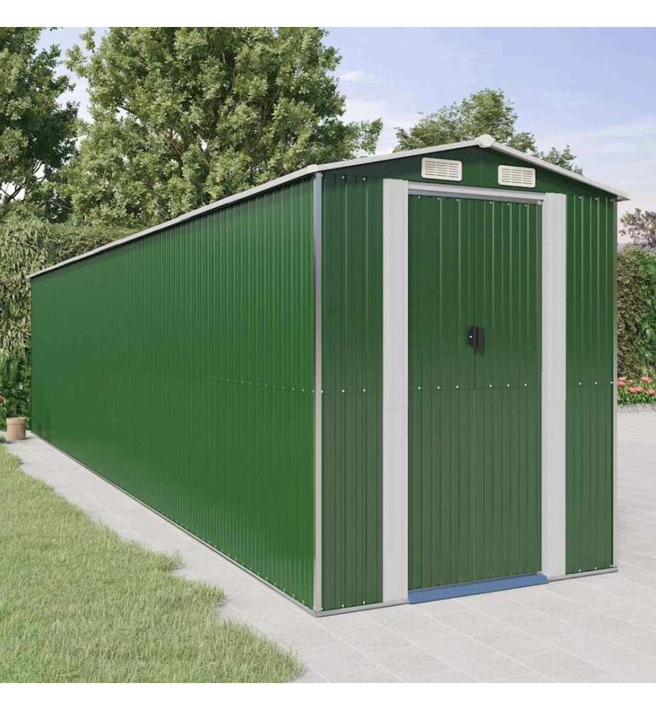 Abri de jardin Vert 192x855x223 cm Métal galvanisé