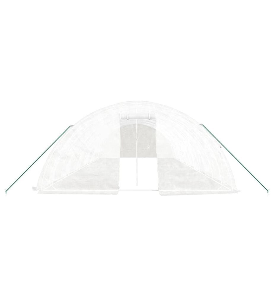 Gewächshaus mit Stahlrahmen Weiss 60 m² 12x5x2,3 m
