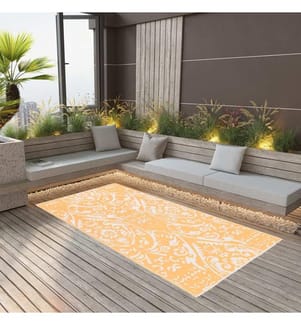 Outdoor-Teppich ARAKIL Orangefarben und Blau 120x180 cm PP