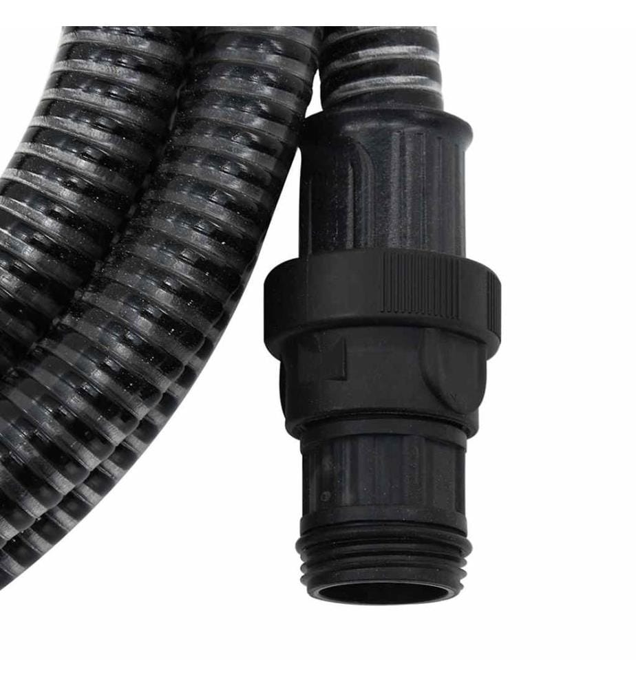 Tuyau d'aspiration avec raccords en PVC noir 1' 4 m PVC