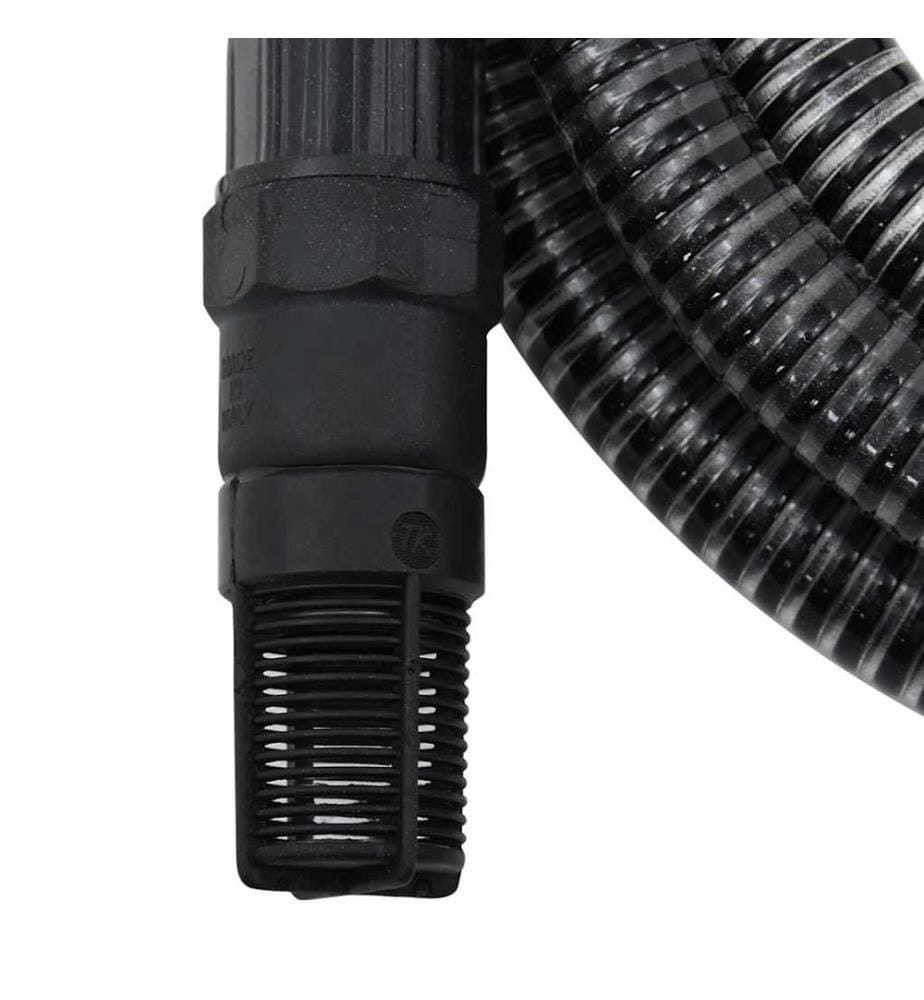 Tuyau d'aspiration avec raccords en PVC noir 1' 4 m PVC
