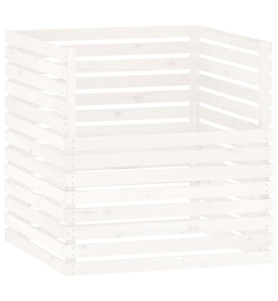 Komposter Weiss 100x100x102 cm Massivholz Kiefer