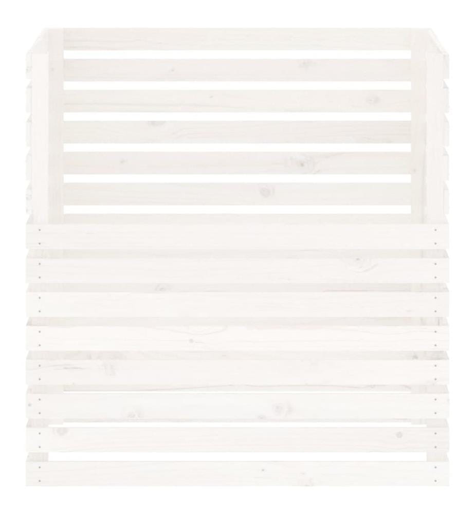 Komposter Weiss 100x100x102 cm Massivholz Kiefer