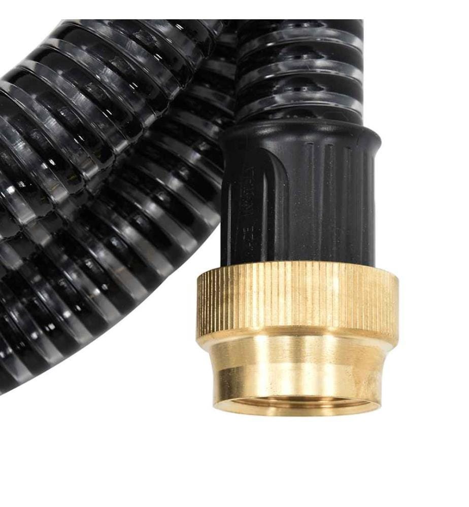 Tuyau d'aspiration avec raccords en laiton noir 1,1' 10 m PVC