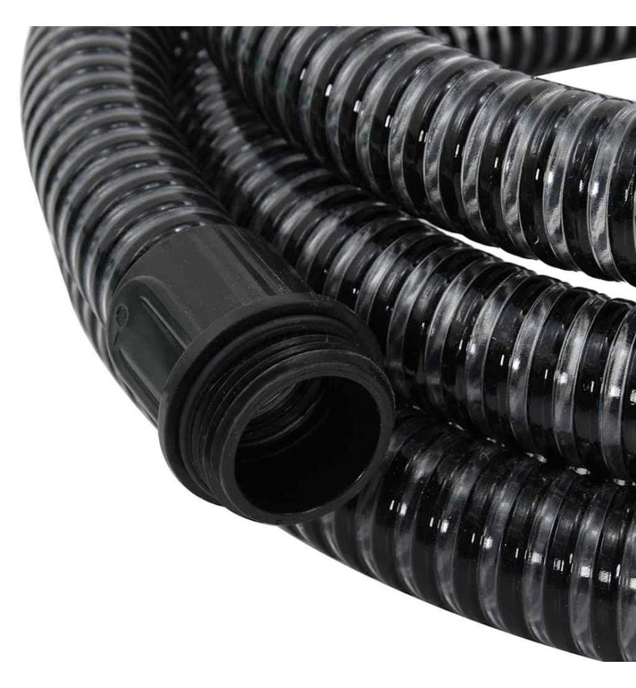 Tuyau d'aspiration avec raccords en laiton noir 1,1' 10 m PVC