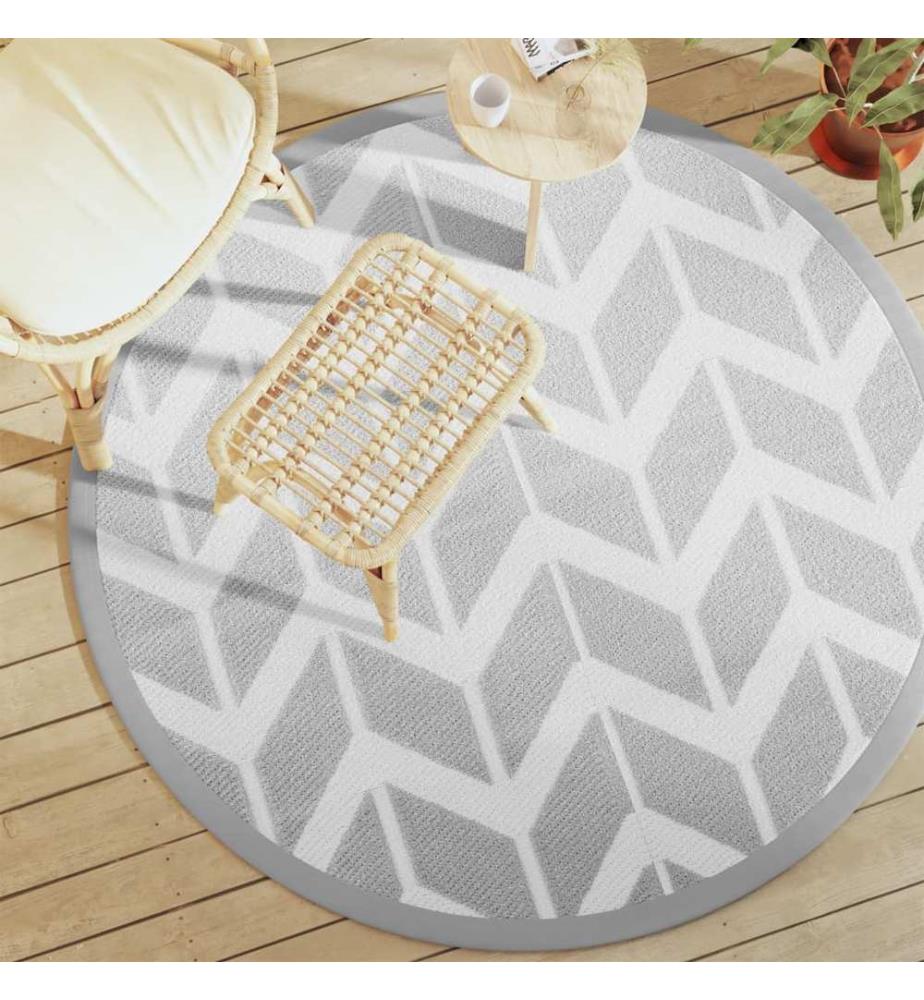 Outdoor-Teppich ARAKIL Grau Ø160 cm PP