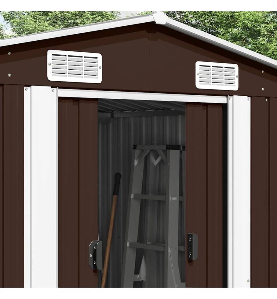 Gerätehaus 257x580x181 cm Metall Braun