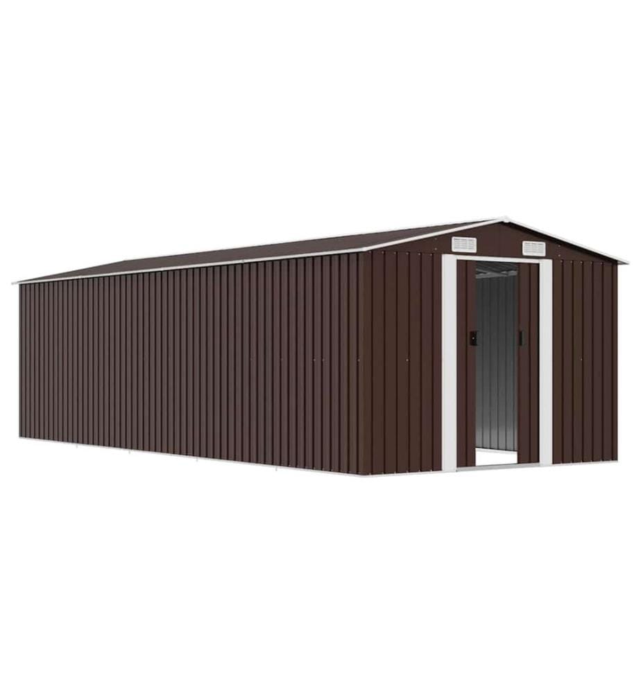 Gerätehaus 257x580x181 cm Metall Braun