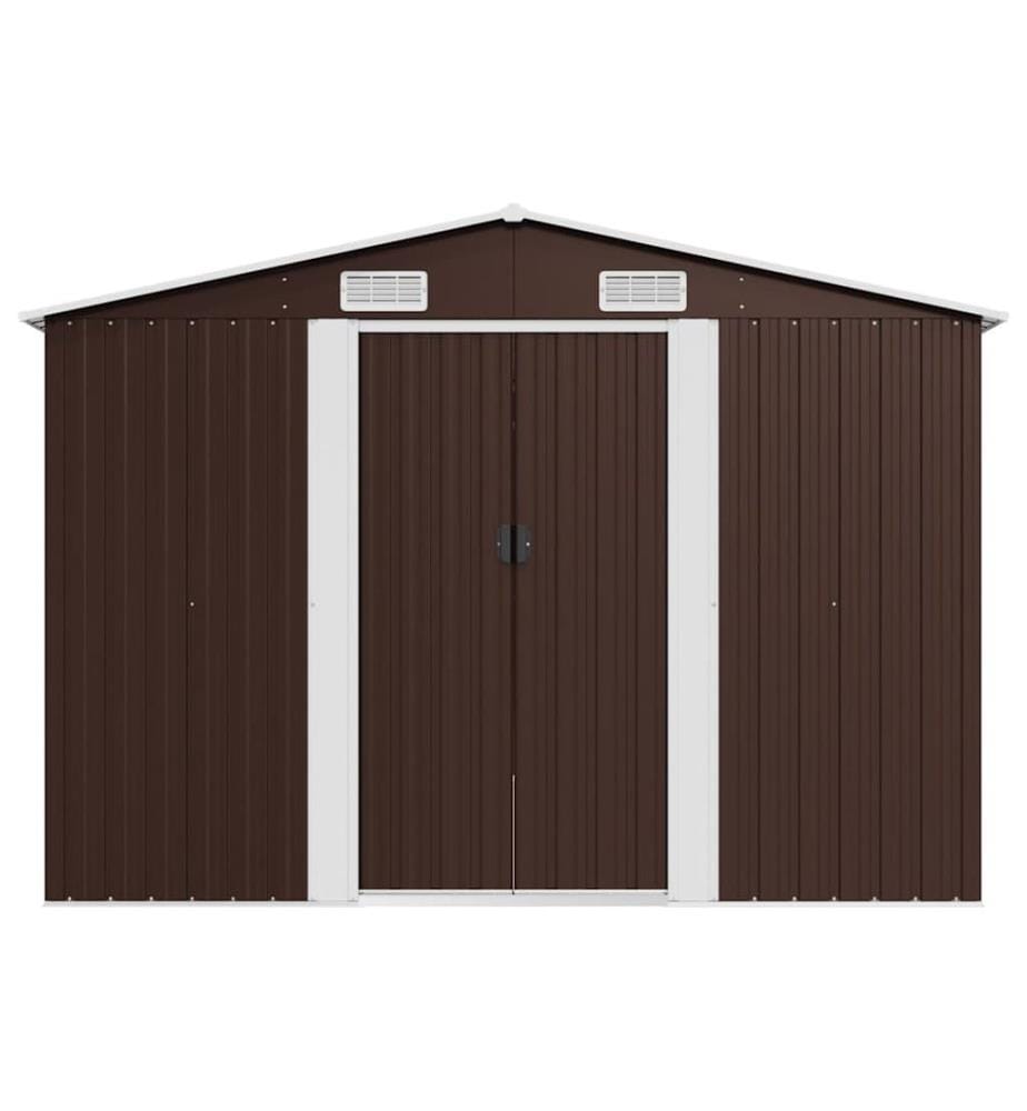 Gerätehaus 257x580x181 cm Metall Braun
