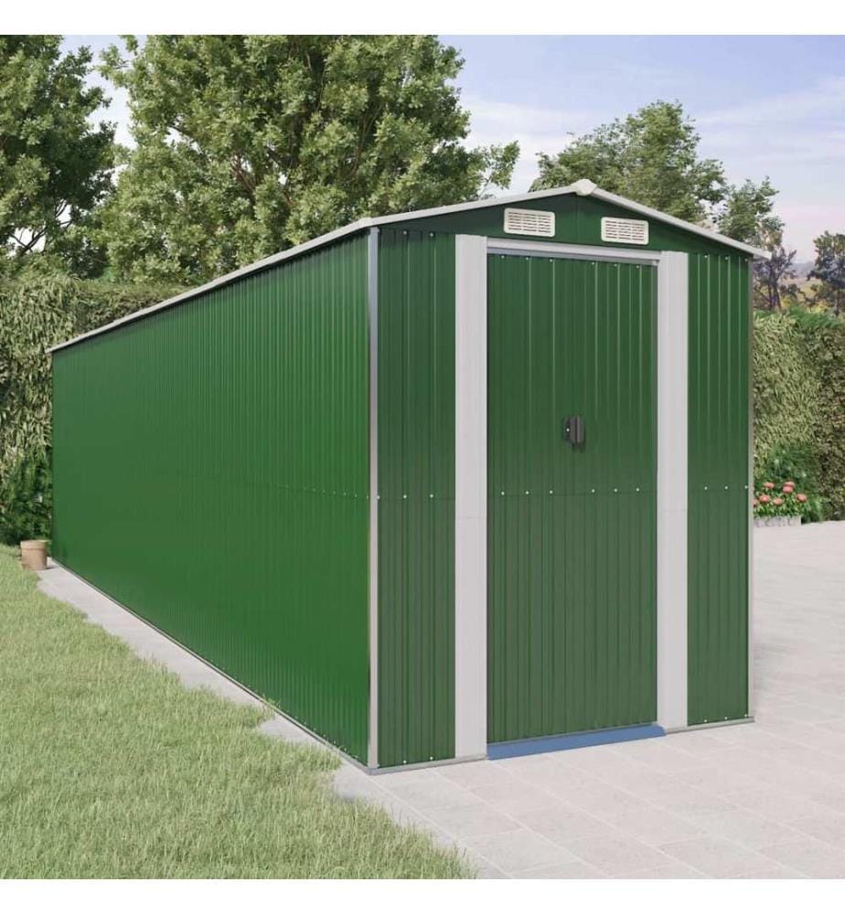 Abri de jardin Vert 192x772x223 cm Métal galvanisé