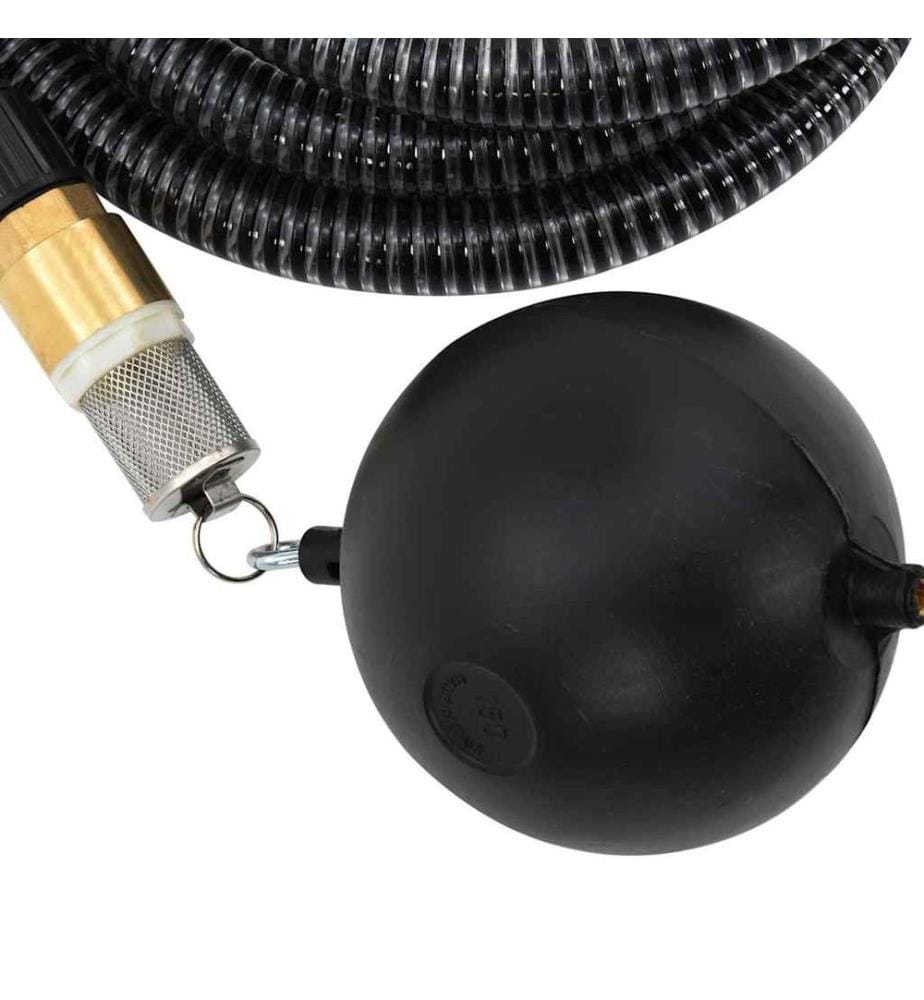 Tuyau d'aspiration avec raccords en laiton noir 1,1' 10 m PVC