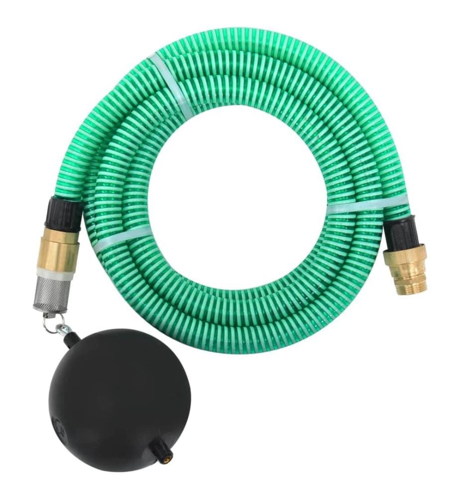 Tuyau d'aspiration avec raccords en laiton vert 1,1' 15 m PVC