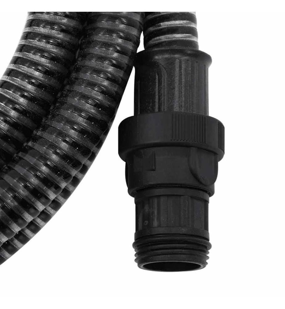Tuyau d'aspiration avec raccords en PVC noir 1' 7 m PVC