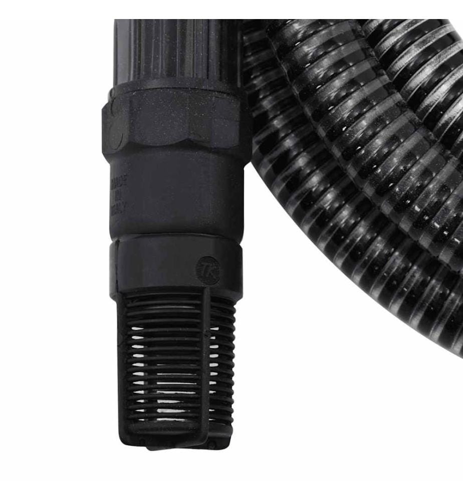 Tuyau d'aspiration avec raccords en PVC noir 1' 7 m PVC