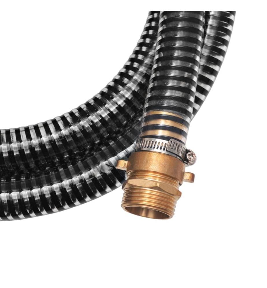 Saugschlauch mit Messing-Anschlüssen 3 m 25 mm Schwarz