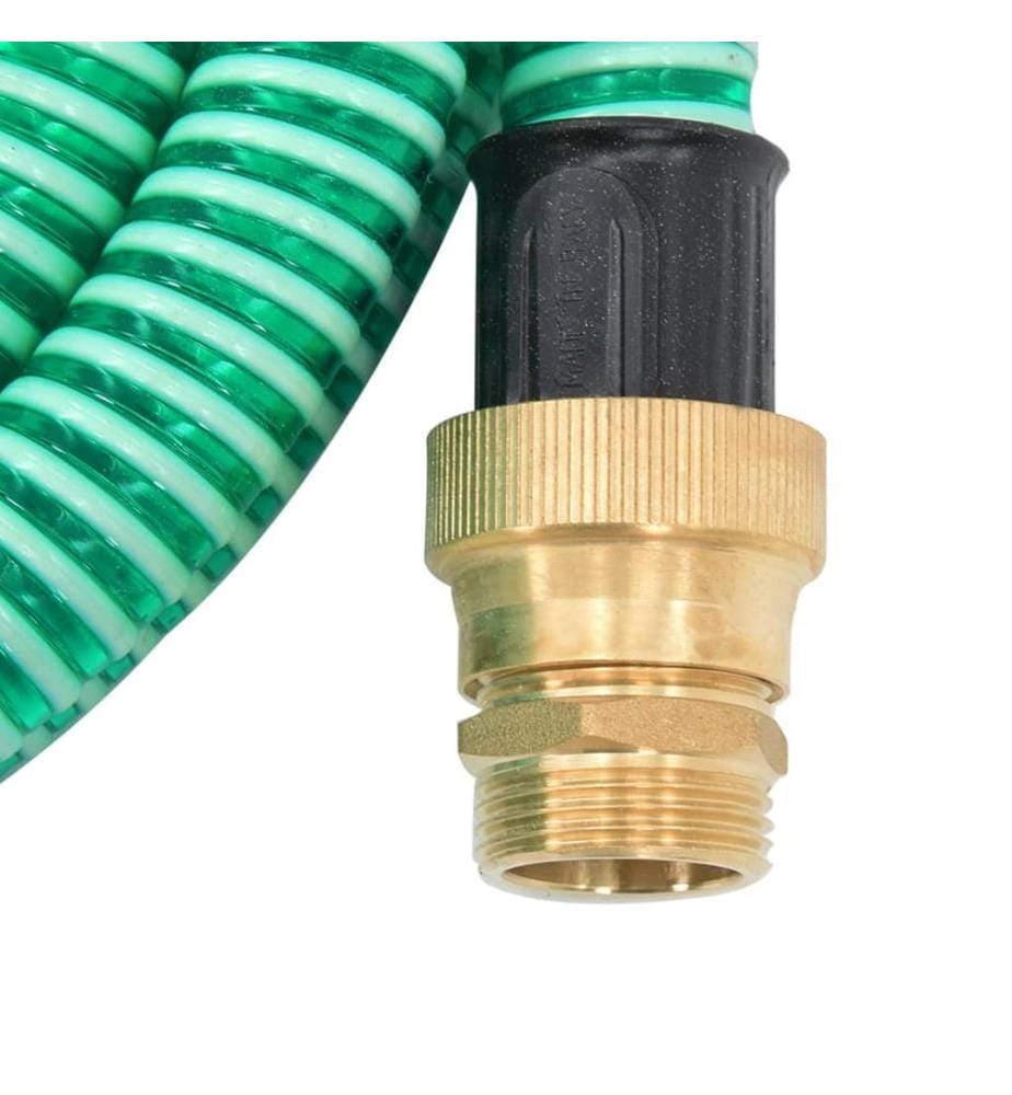 Tuyau d'aspiration avec raccords en laiton vert 1,1' 7 m PVC