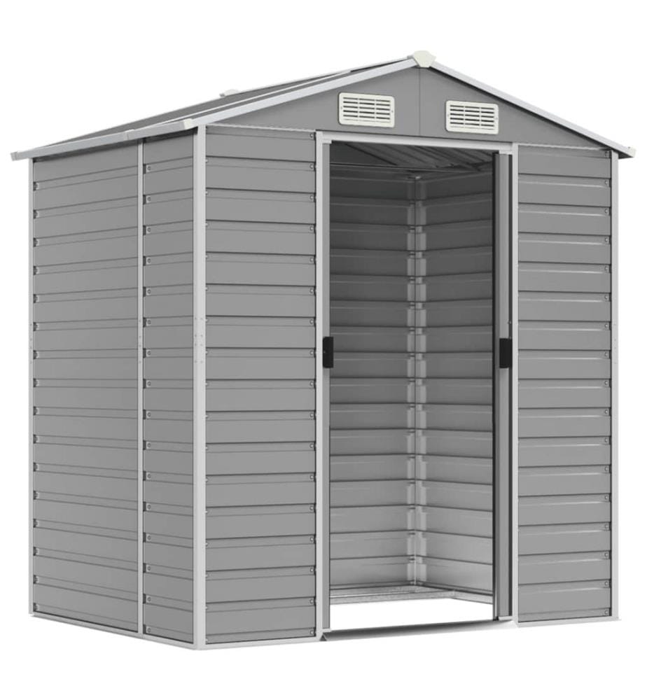 Abri de jardin gris clair 191x130x198 cm acier galvanisé