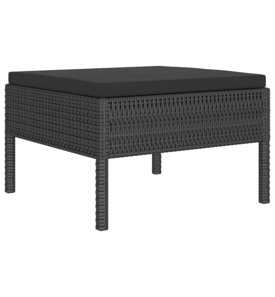 4-tlg. Garten-Lounge-Set mit Auflagen Poly Rattan Schwarz