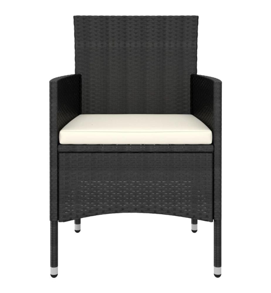 Salon de jardin 5 pcs Résine tressée Noir