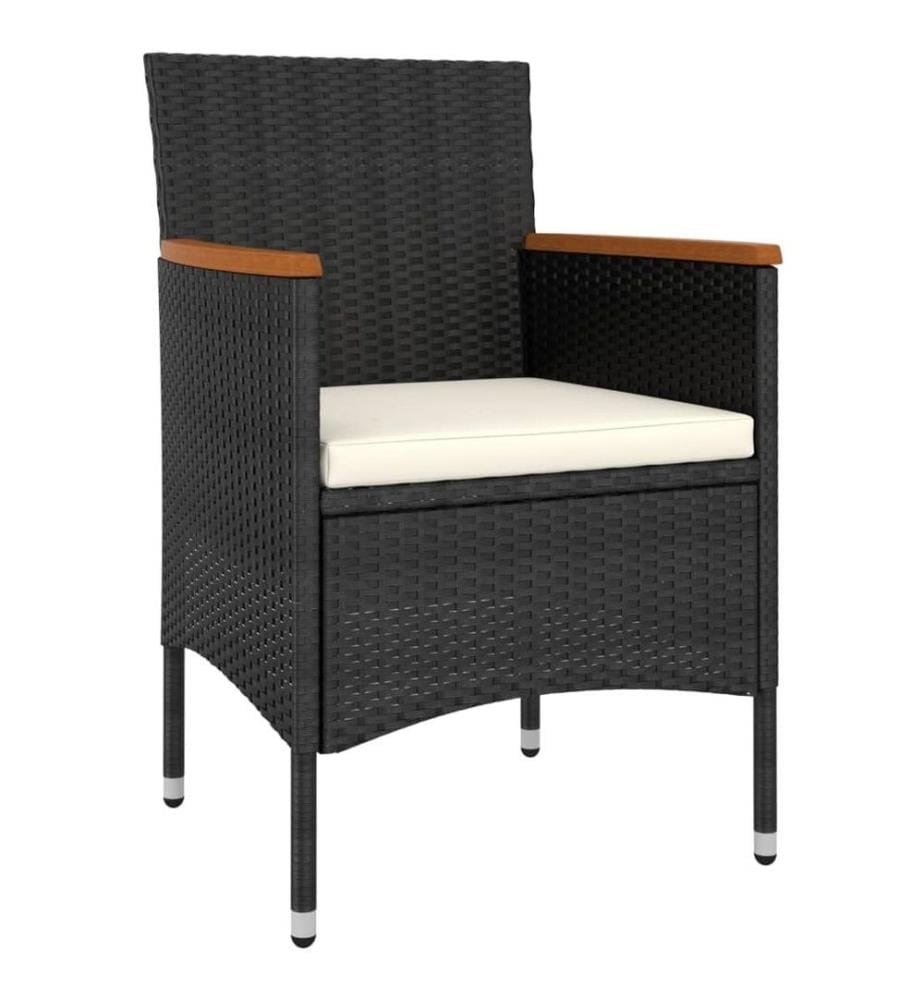 Salon de jardin 5 pcs Résine tressée Noir