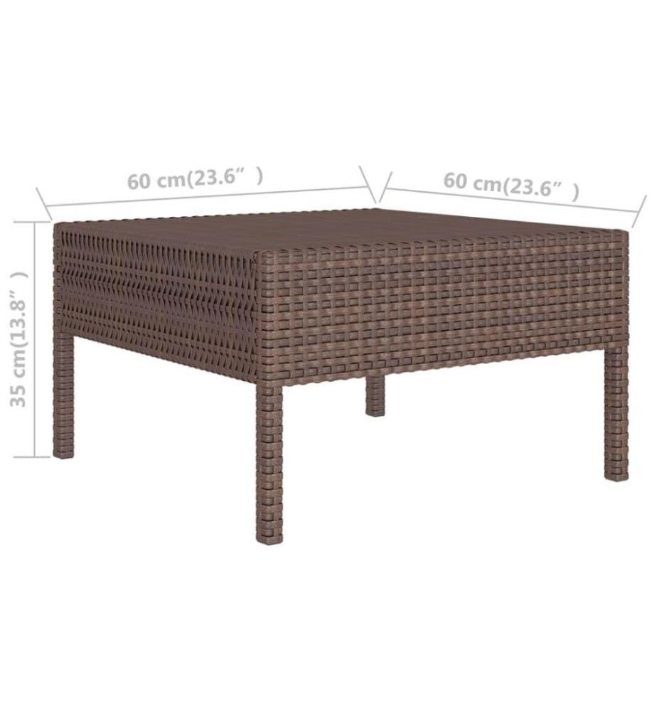 5-tlg. Garten-Lounge-Set mit Auflagen Poly Rattan Braun