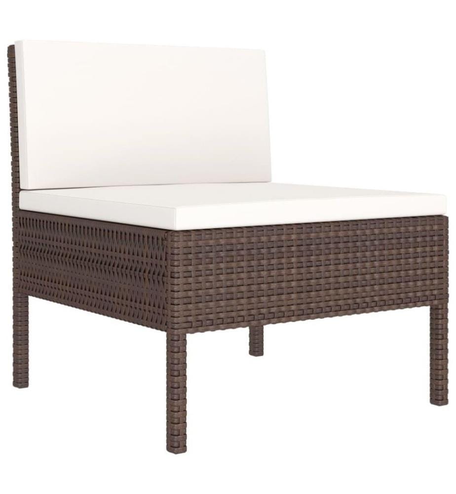 3-tlg. Garten-Lounge-Set mit Auflagen Poly Rattan Braun