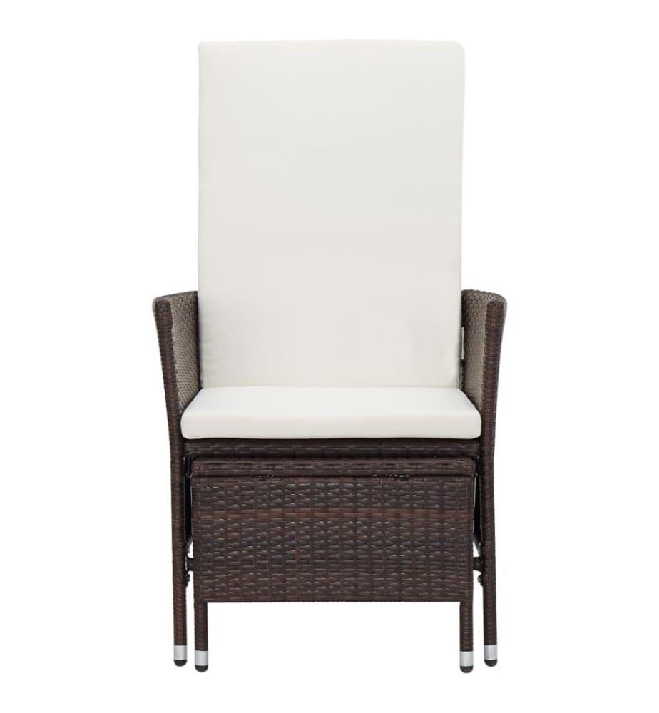 2-tlg. Garten-Lounge-Set mit Kissen Poly Rattan Braun
