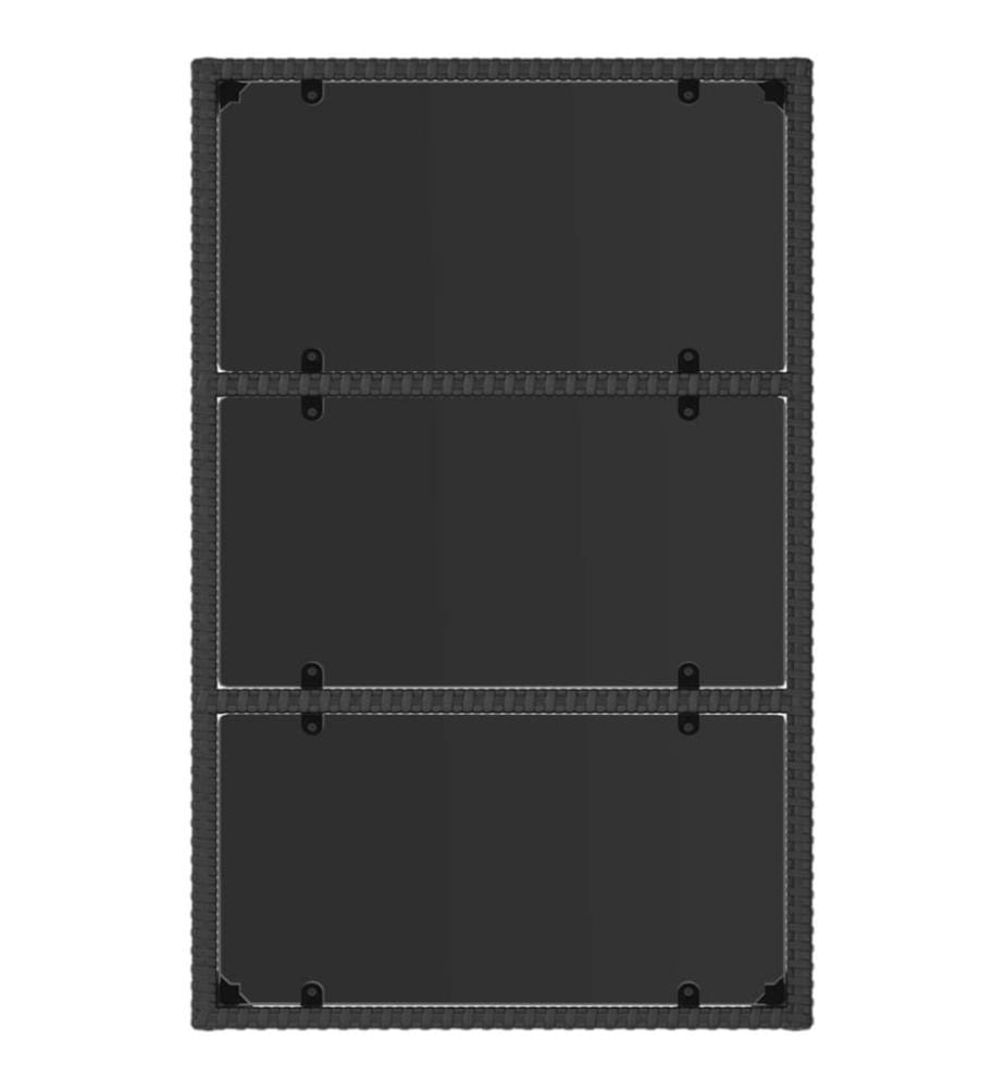 4-tlg. Garten-Lounge-Set mit Kissen Schwarz Poly Rattan