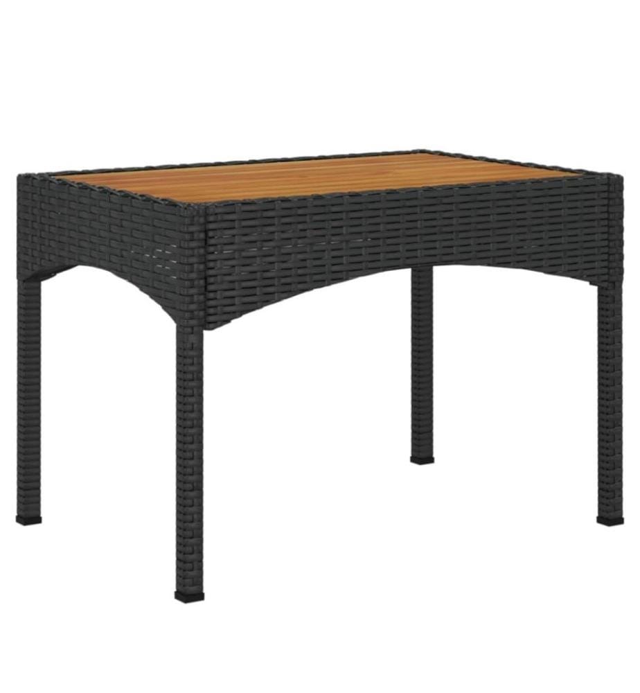 3-tlg. Garten-Lounge-Set mit Kissen Schwarz Poly Rattan