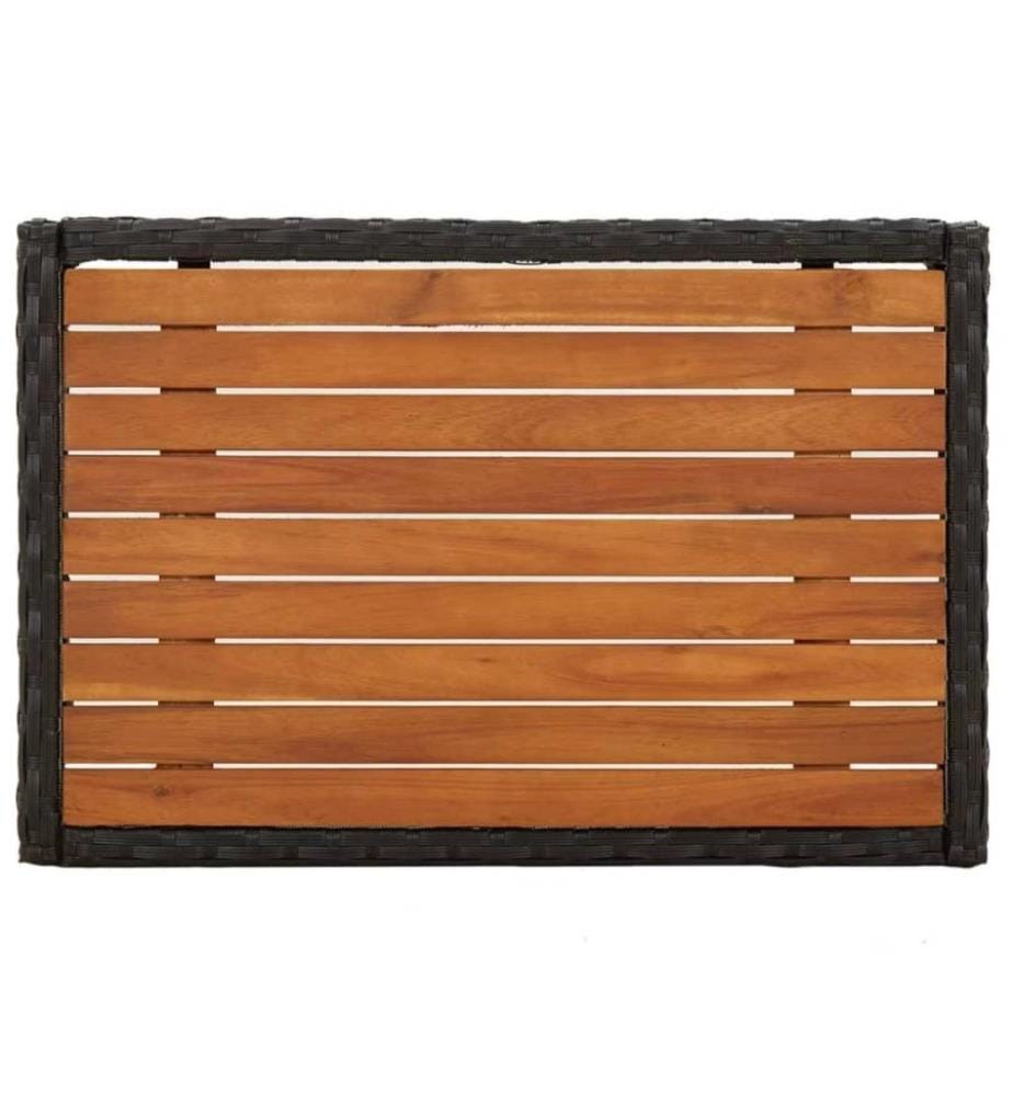 3-tlg. Garten-Lounge-Set mit Kissen Schwarz Poly Rattan