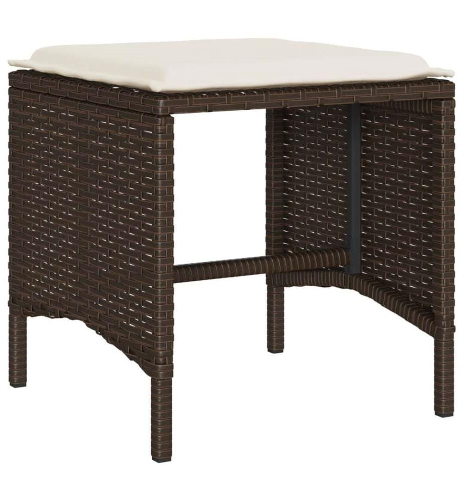 6-tlg. Garten-Sofagarnitur mit Kissen Braun Poly Rattan