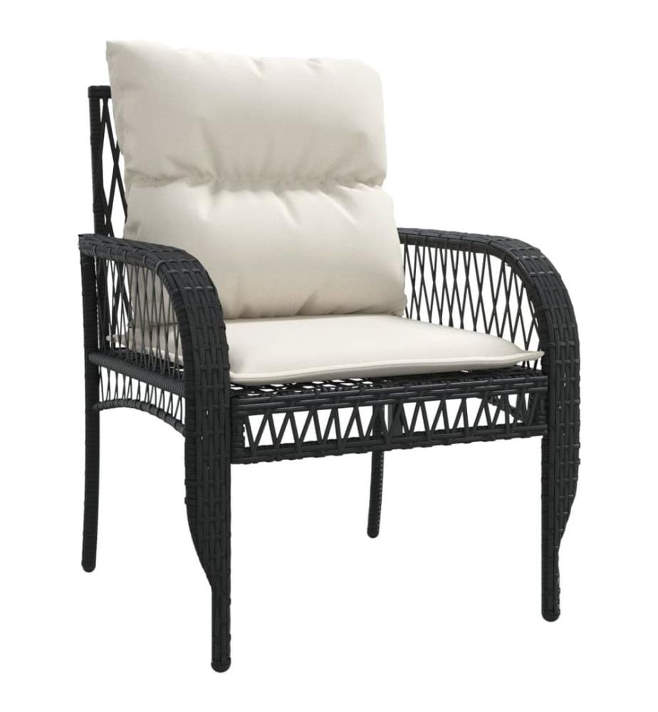 4-tlg. Garten-Sofagarnitur mit Kissen Schwarz Poly Rattan