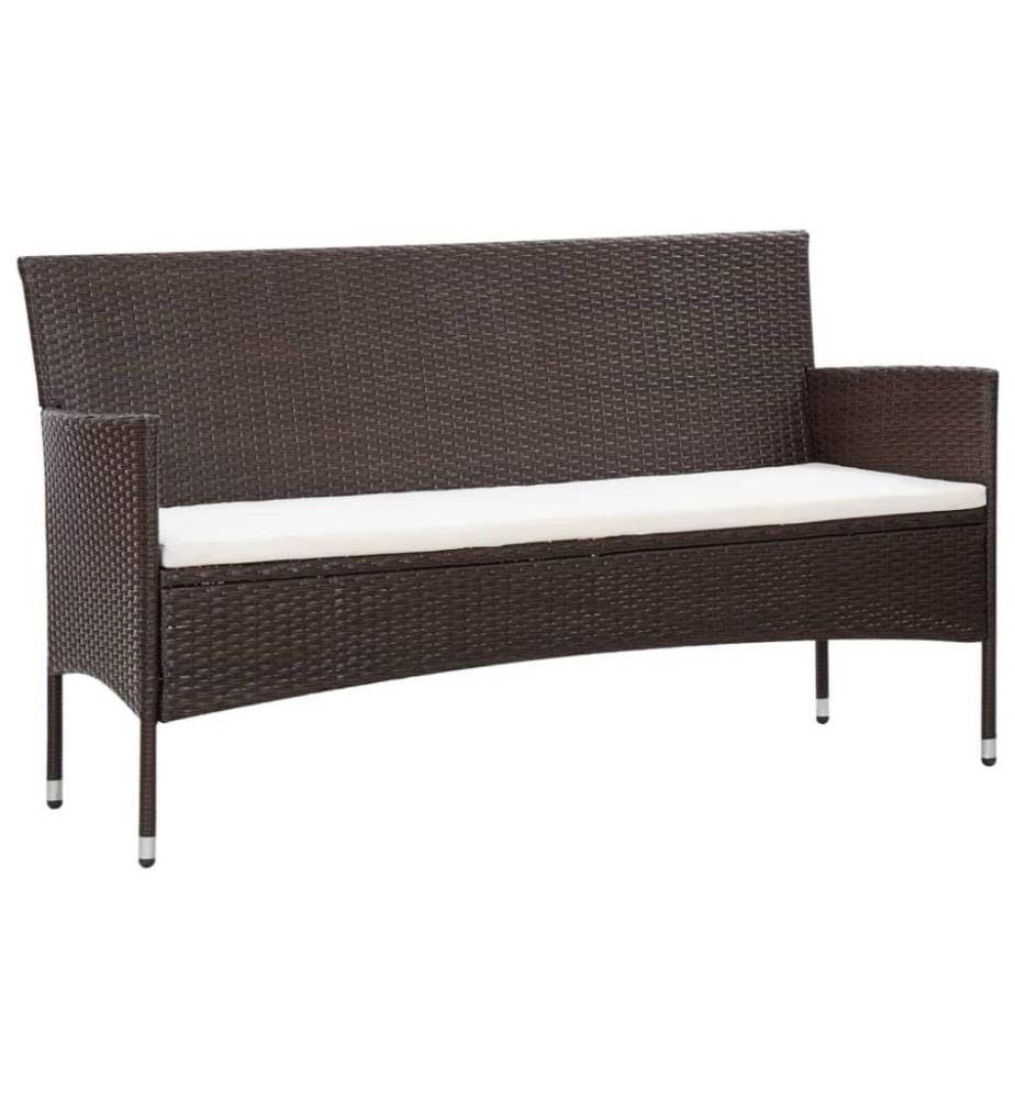 5-tlg. Garten-Lounge-Set mit Auflagen Poly Rattan Braun