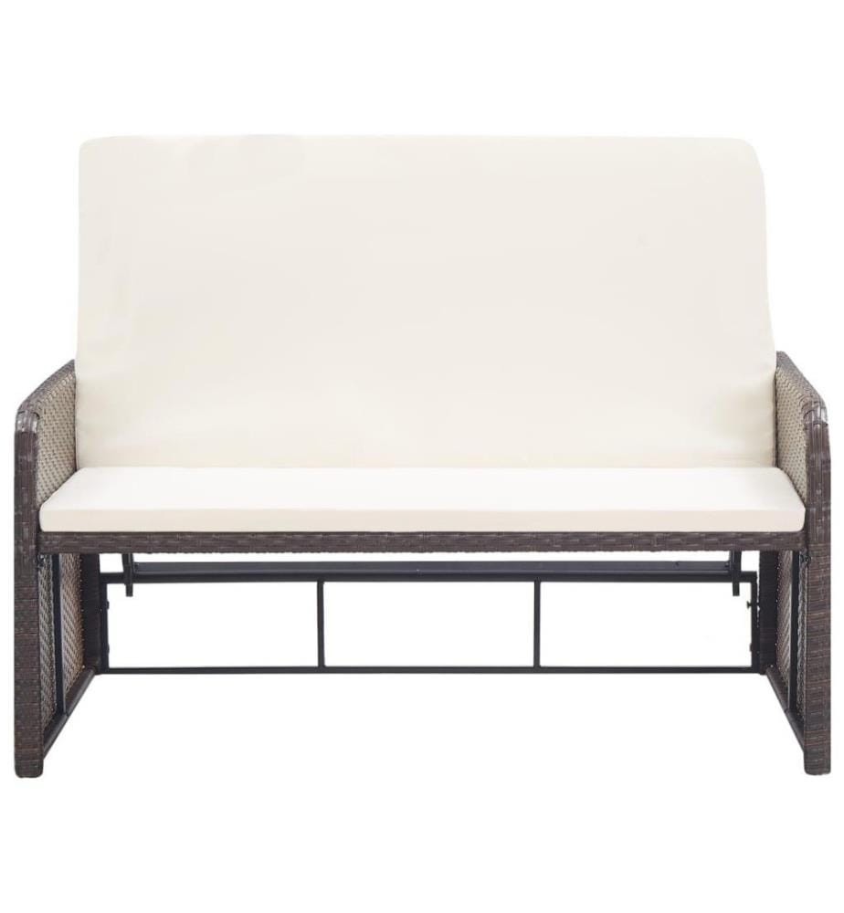 2-tlg. Garten-Lounge-Set mit Auflagen Poly Rattan Braun