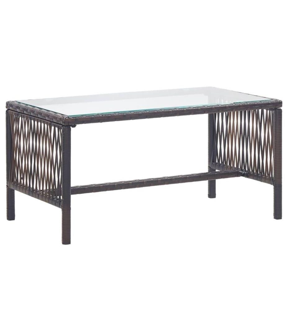 4-tlg. Garten-Lounge-Set mit Auflage Poly Rattan Braun