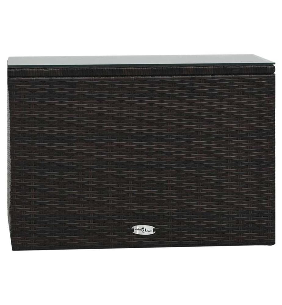 5-tlg. Garten-Lounge-Set mit Auflagen Poly Rattan Braun