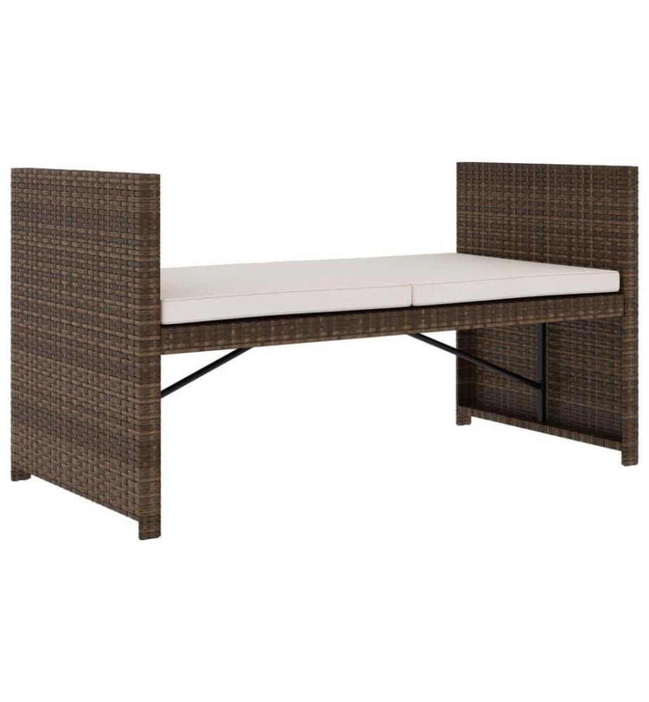 5-tlg. Garten-Lounge-Set mit Auflagen Poly Rattan Braun
